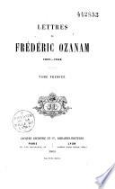 Lettres de Frédéric Ozanam