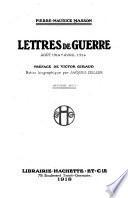 Lettres de guerre, août 1914-avril 1916
