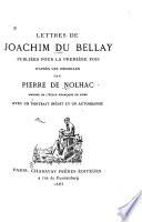 Lettres de Joachim Du Bellay