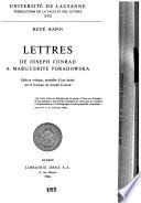 Lettres de Joseph Conrad à Marguerite Poradowska