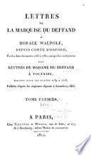 Lettres de la marquise du Deffand à Horace Walpole, depuis comte d'Orford, écrites dans les années 1766 à 1780