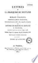 Lettres de la marquise du Deffand à Horace Walpole, depuis comte d'Orford
