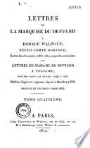 Lettres de la marquise du Deffand à Horace Walpole, depuis comte d'Orford