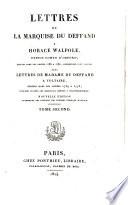 Lettres de la Marquise du Deffand à Horace Walpole
