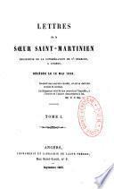 Lettres de la soeur Saint-Martinien religieuse de la congrégation de St-Charles, à Angers, décédée le 12 mai 1862