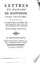 Lettres de Madame de Maintenon