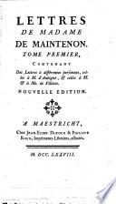 Lettres de Madame de Maintenon
