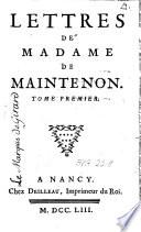Lettres de Madame de Maintenon