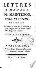 Lettres De Madame De Maintenon