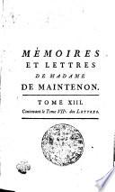 Lettres De Madame De Maintenon