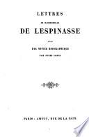 Lettres de mademoiselle de Lespinasse