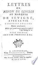 Lettres de Ninon de Lenclos au marquis de Sévigné