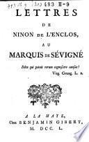 Lettres de Ninon de Lenclos au marquis de Sévigné