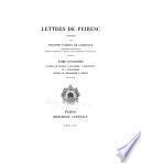 Lettres de Peiresc aux frères Dupuy
