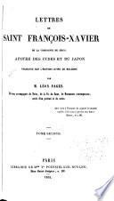 Lettres de Saint Franc̜ois-Xavier de la Compagnie de Jésus