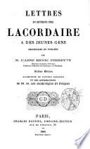 Lettres du Révérend Père Lacordaire à des jeunes gens