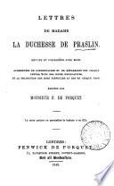 Lettres, éd. par F. de Porquet