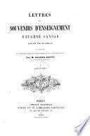 Lettres et souvenirs d'enseignement d'Eugene Gandar publies par sa famille