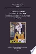 Lettres italiennes de Claire de Gonzague, comtesse de Bourbon-Montpensier (1464-1503)