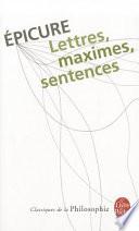 Lettres, maximes, sentences