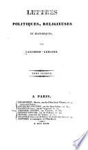 Lettres politiques, religieuses et historiques