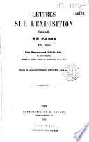 Lettres sur l'exposition universelle de Paris en 1855