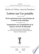 Lettres sur l'or potable