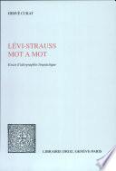 Lévi-Strauss mot a mot