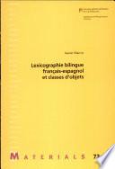 Lexicographie bilingue français-espagnol et classes d'objets
