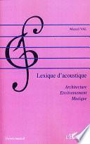 Lexique d'acoustique