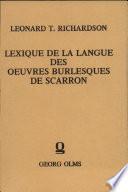 Lexique de la langue des oeuvres burlesques de Scarron