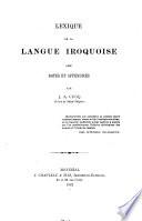 Lexique de la langue iroquoise