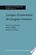 Lexique-Grammaire des langues romanes