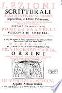 Lezioni scritturali ... sopra l'uno e l'altro Testamentum