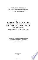 Libertés locales et vie municipale en Rouergue, Languedoc et Roussillon
