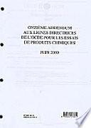 Lignes directrices de l'OCDE pour les essais de produits chimiques Lignes directrices de l'OCDE pour les essais de produits chimiques Onzième addendum juin 2000