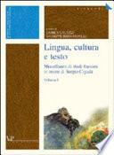 Lingua, cultura e testo