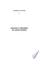 Linguistique et enseignement des langues étrangères