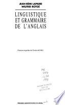 Linguistique et grammaire de l'anglais