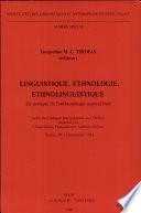Linguistique, ethnologie, ethnolinguistique