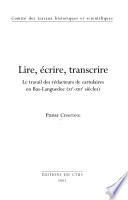 Lire, écrire, transcrire