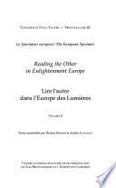 Lire L'autre Dans L'Europe Des Lumières