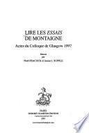 Lire les Essais de Montaigne
