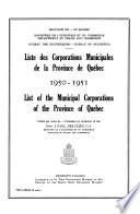 List of the Municipal Corporations of the Province of Quebec