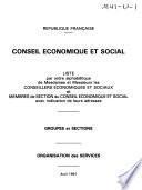 Liste des conseillers économiques et sociaux