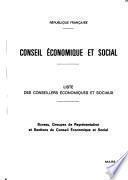 Liste des conseillers économiques et sociaux