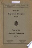Liste des corporations municipales