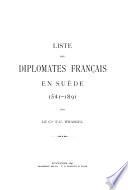 Liste des diplomates français en Suède, 1541-1891