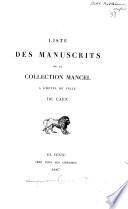 Liste des manuscrits