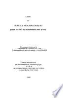 Liste des travaux arachnologiques